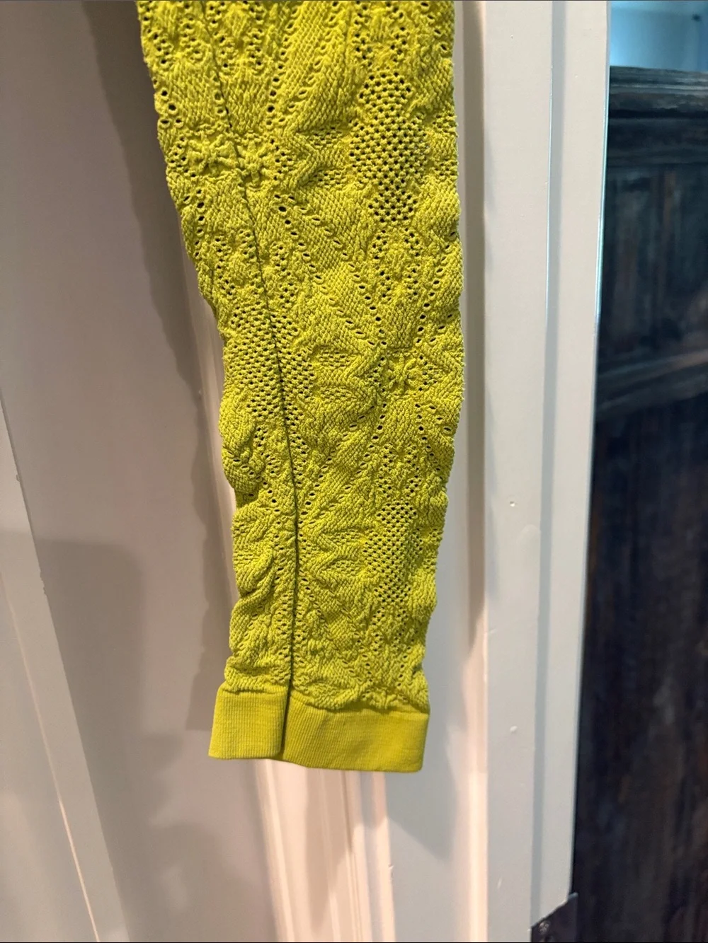 Free People Lime Green Long Sleeve Knit Top